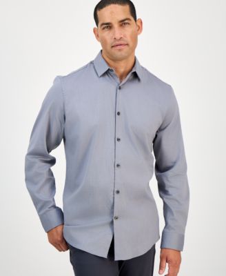 Men's Modern Classic-Fit Stretch Dot Dobby Button-Down Shirt, Created for Macy's 