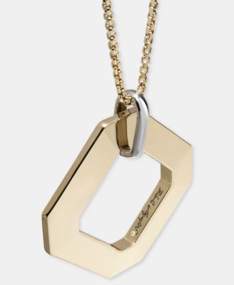 Two-Tone Faceted Geometric 36" Adjustable Pendant Necklace