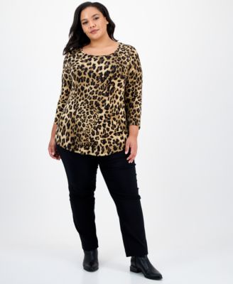 Plus Size Printed Top, Exclusively at Macy's