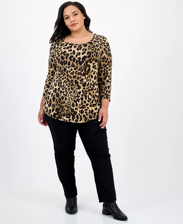 Plus Size Printed Top - thumbnail 2