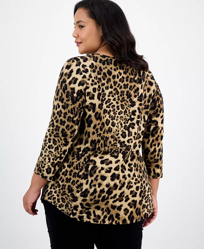 Plus Size Printed Top - thumbnail 3