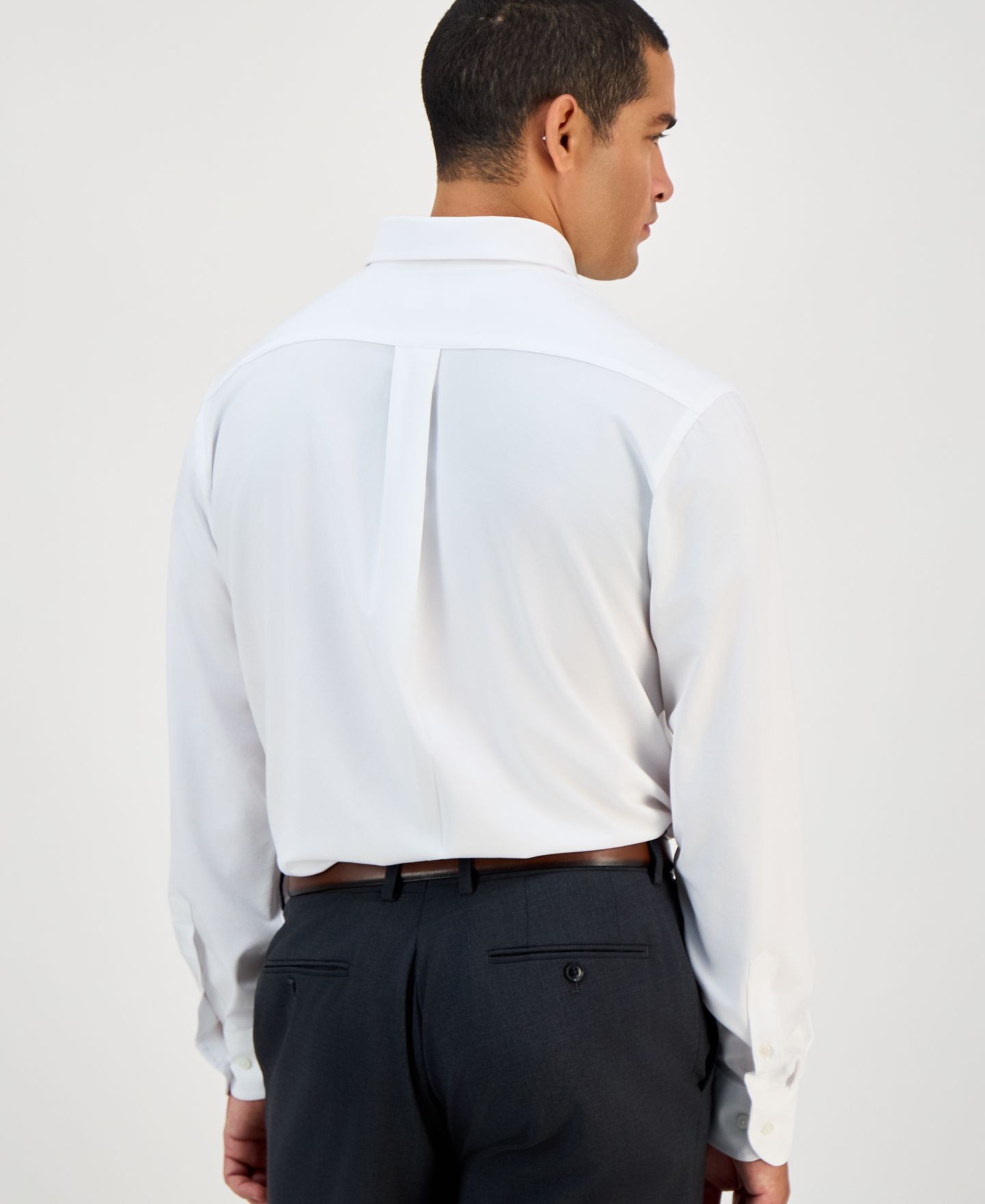 Мужская рубашка Club Room Regular Fit Traveler Dress Shirt, цвет: Белый — фото 2