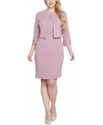 Women's Novelty Knit and Lace Dress, 2 Piece Set