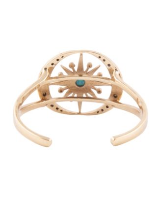 Celestial Blue Turquoise Golden Cuff Bracelet
