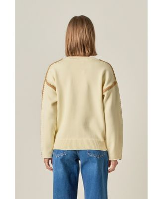 Women's Stitch Detailed Crew Neck Knit
