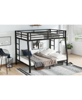Metal Full XL over Queen Bunk Bed for Teens/Adults - Space-Saving, Noise Reduced