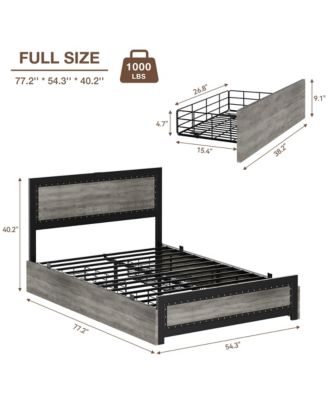 Easy Assembly Full Size Bed Frame Space Saving, for Living Room, Guest Room