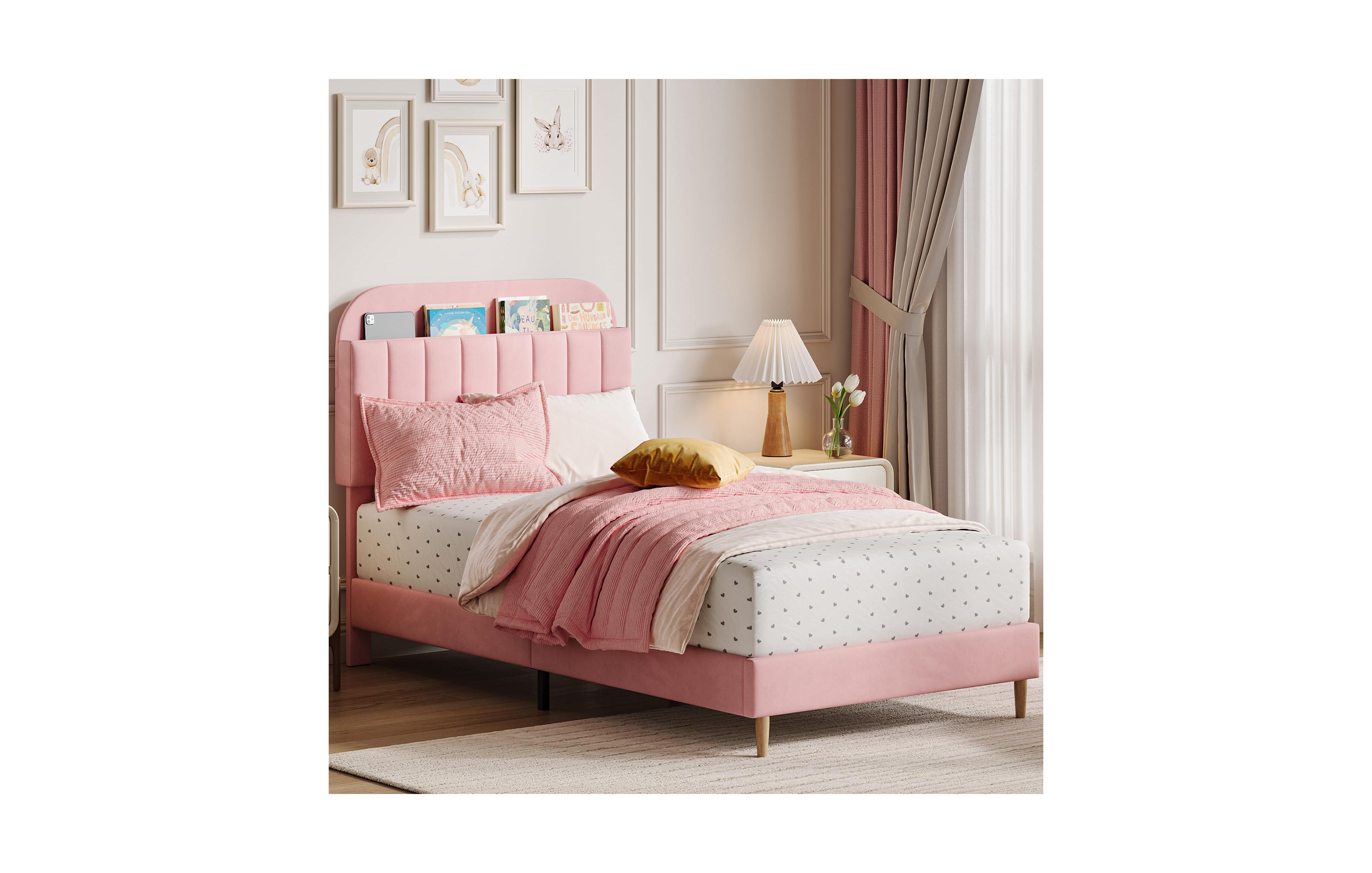 gaomon Full Bed Frame with Storage Headboard