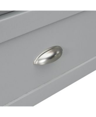 Queen Size Murphy Bed with Large Drawers and USB, Brushed Gray