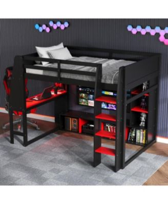 Streamdale Twin Gaming Loft Bed with Desk & Storage