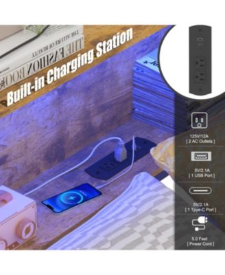 Corner Bed Frame: Full Daybed with Storage, Charging & LED