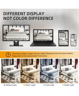 Streamdale King Size Bed Frame with Tufted Headboard and Cloud Pillow Design, Beige/White