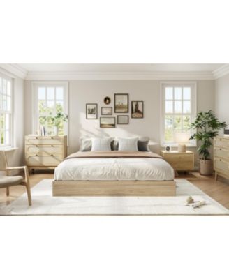 Full Size Solid Wood Platform Bed Frame, Minimalist Floor-Standing, Durable Wooden Slats, Easy Assembly