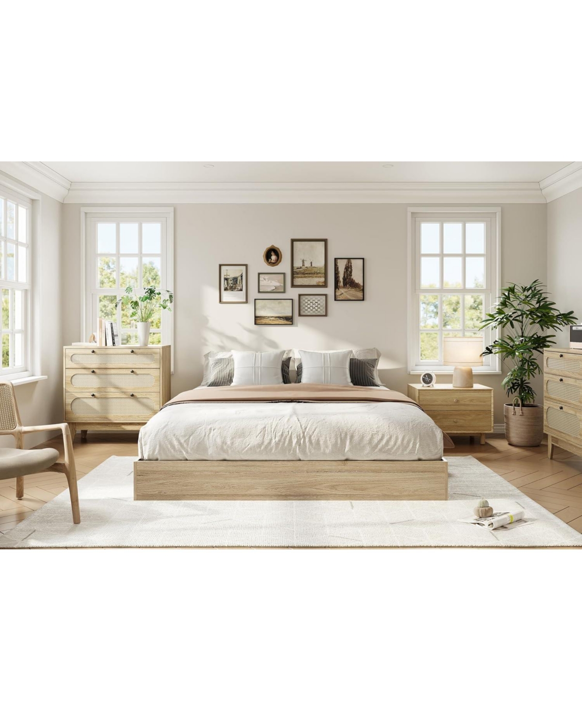 gaomon Full Size Solid Wood Platform Bed Frame, Minimalist Floor-Standing, Durable Wooden Slats, Easy Assembly