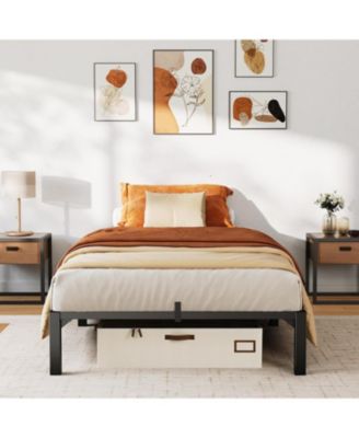 Twin Size 10 Inch Metal Bed Frame, Heavy Duty, Tool-Free Assembly, No Box Spring Needed, 800 Lbs Capacity