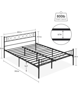 Easy Assembly Metal Queen Bed Frame, Space Saving for Living Room, Guest Room – Bed Frame