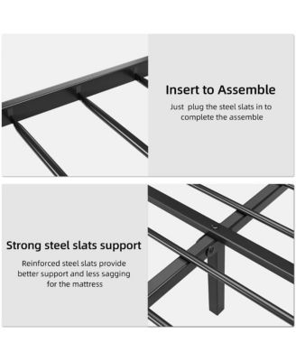 Easy Assembly Queen Size Metal Platform Bed Frame Space Saving, for Living Room, Guest Room