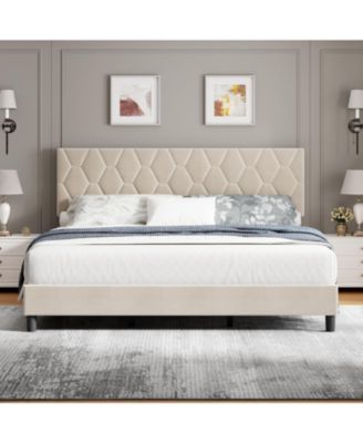 Easy Assembly Queen Platform Bed Frame Heavy-Duty Platform Bed Frame Space Saving, for Living Room, Guest Room