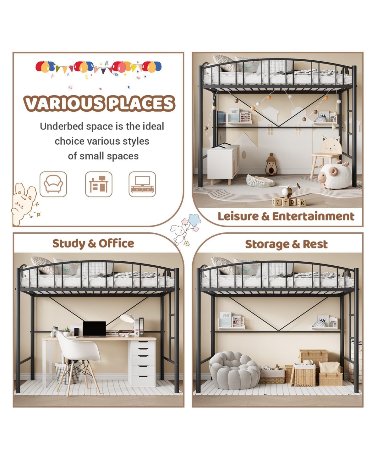 Gaomon Loft Bed Twin Size