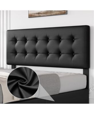 Full Bed Frame with Headboard and 4 Storage Drawers, Platform Bed Frame Square Stitched Button Tufted