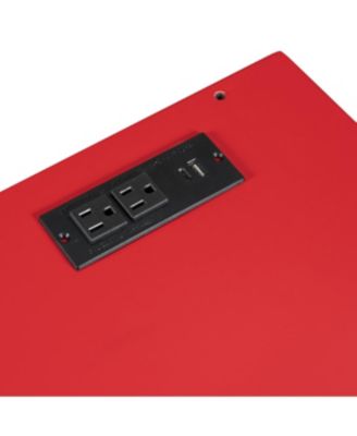 Full Size Wood Loft Bed with Adjustable Desk, Drawers, Storage, RGB Lights,