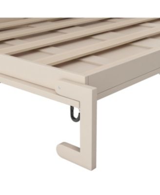 Full Size Murphy Bed with Storage Cabinets, Beige