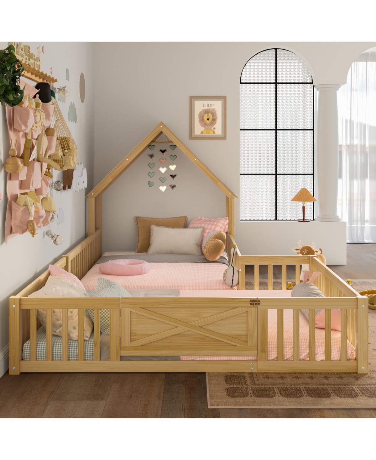 Streamdale Furniture Full Size House Floor Bed with Door