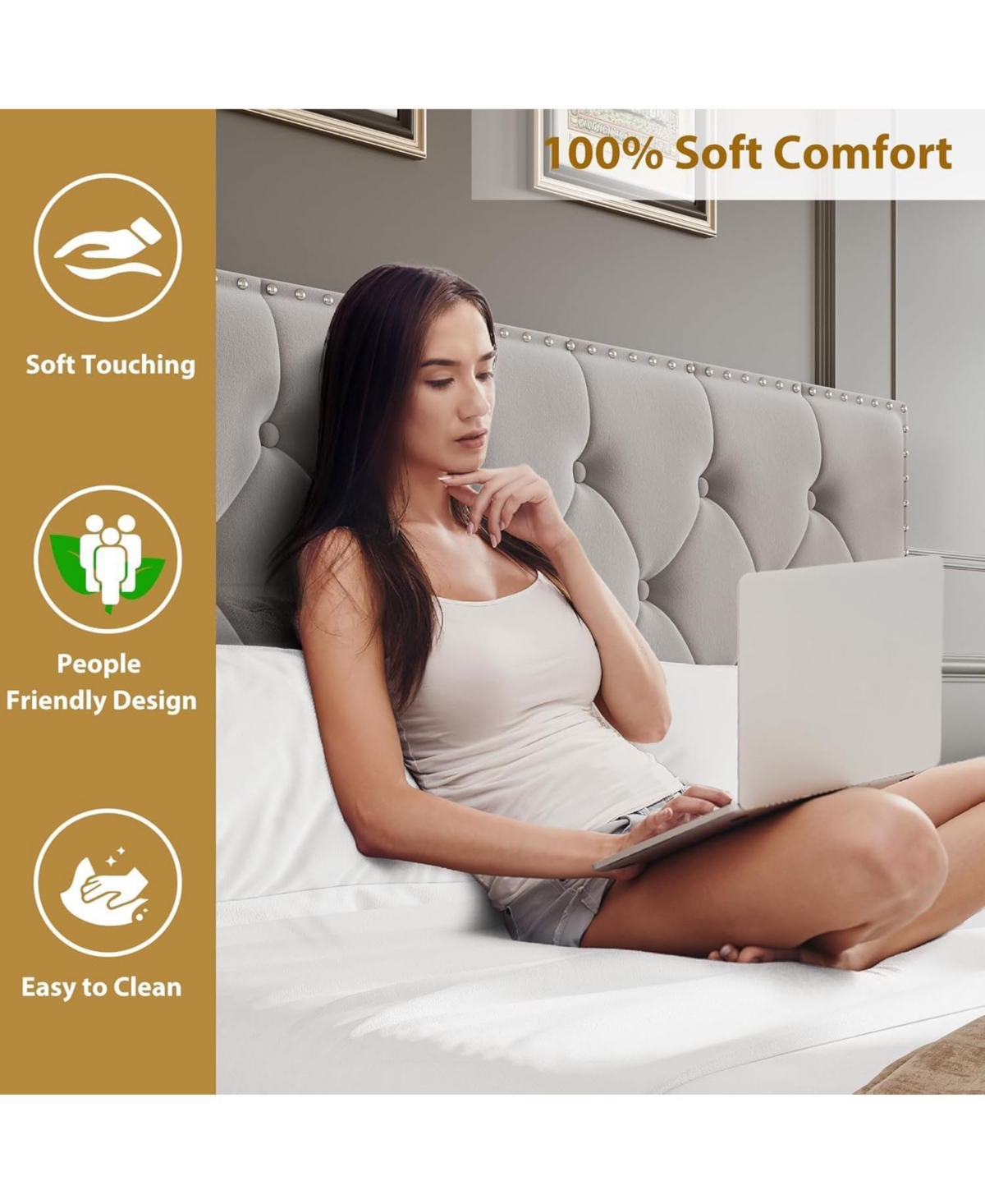 gaomon Bed Frame with 2 Storage Drawers