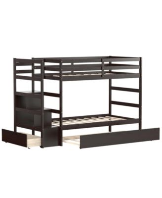 Sturdy Modern Bunk Bed with Storage for Kids or Adults