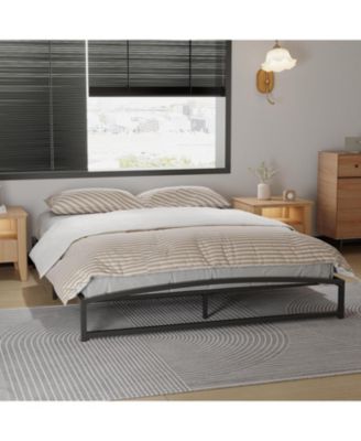 Full Size 6 Inch Metal Platform Bed Frame Heavy Duty Slats Underbed Storage Noise-Free Non-Slip