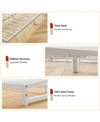 King Size 6 Inch Metal Platform Bed Frame Heavy Duty Strong Slat Support Underbed Storage