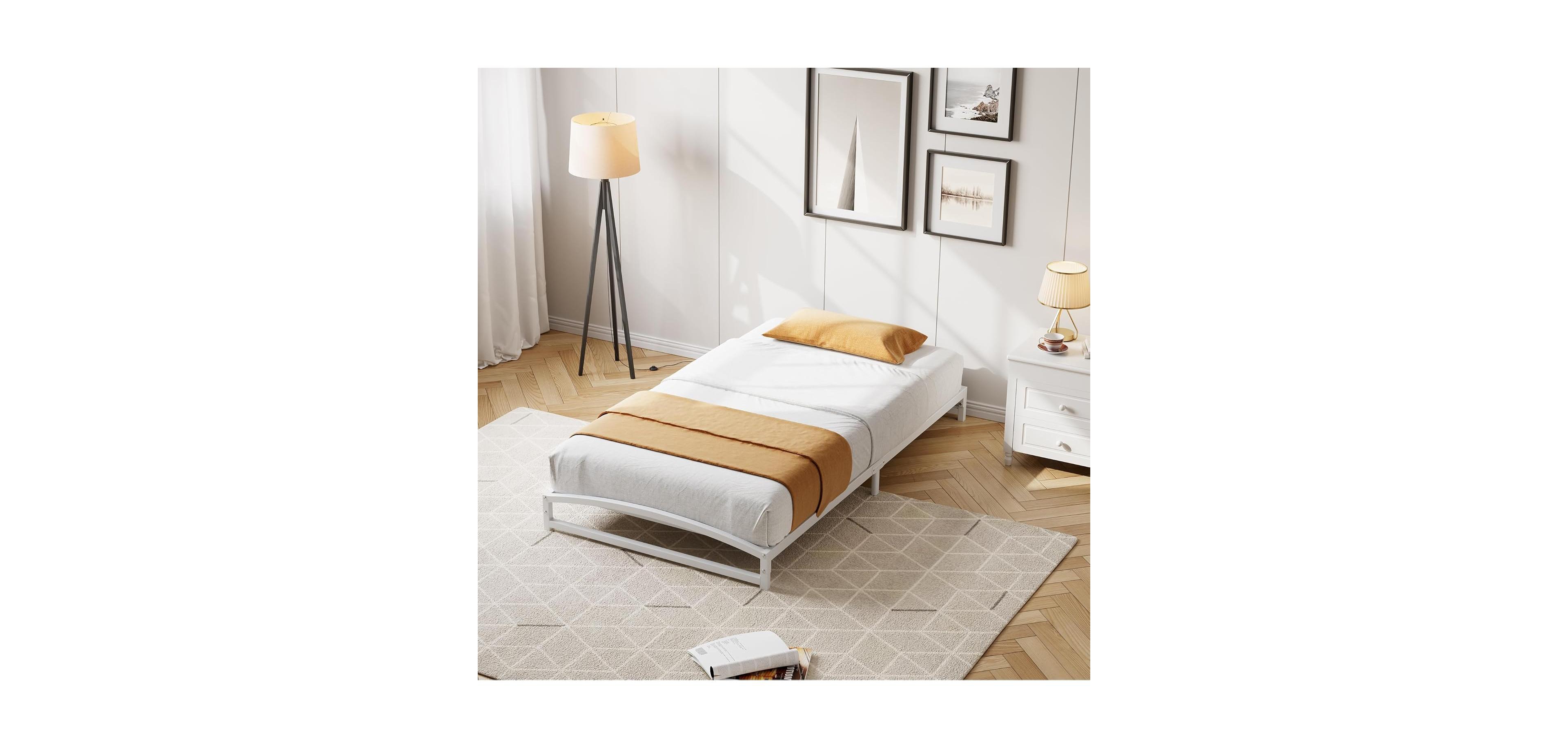 gaomon Twin Metal Platform Bed Frame Simple Assembly Interlocking Components Quick Setup