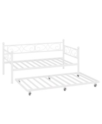 Twin Size Metal Elegant Floral Design Space-Saving Heavy-Duty Platform Daybed Frame