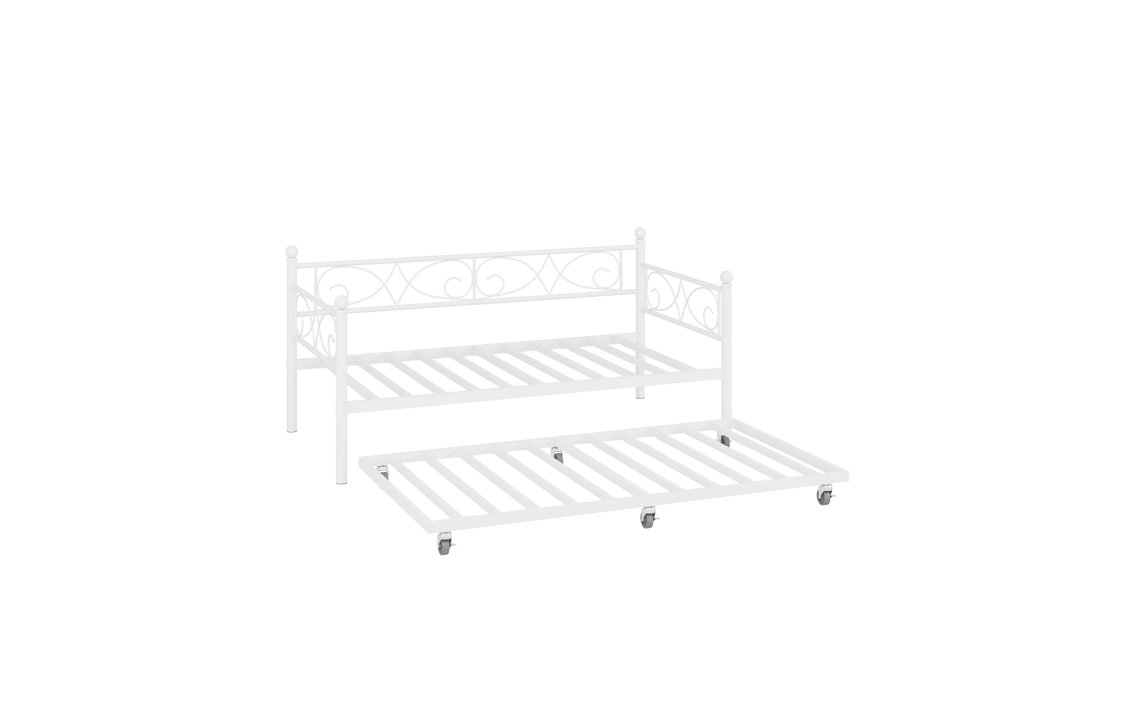gaomon Twin Size Metal Elegant Floral Design Space-Saving Heavy-Duty Platform Daybed Frame