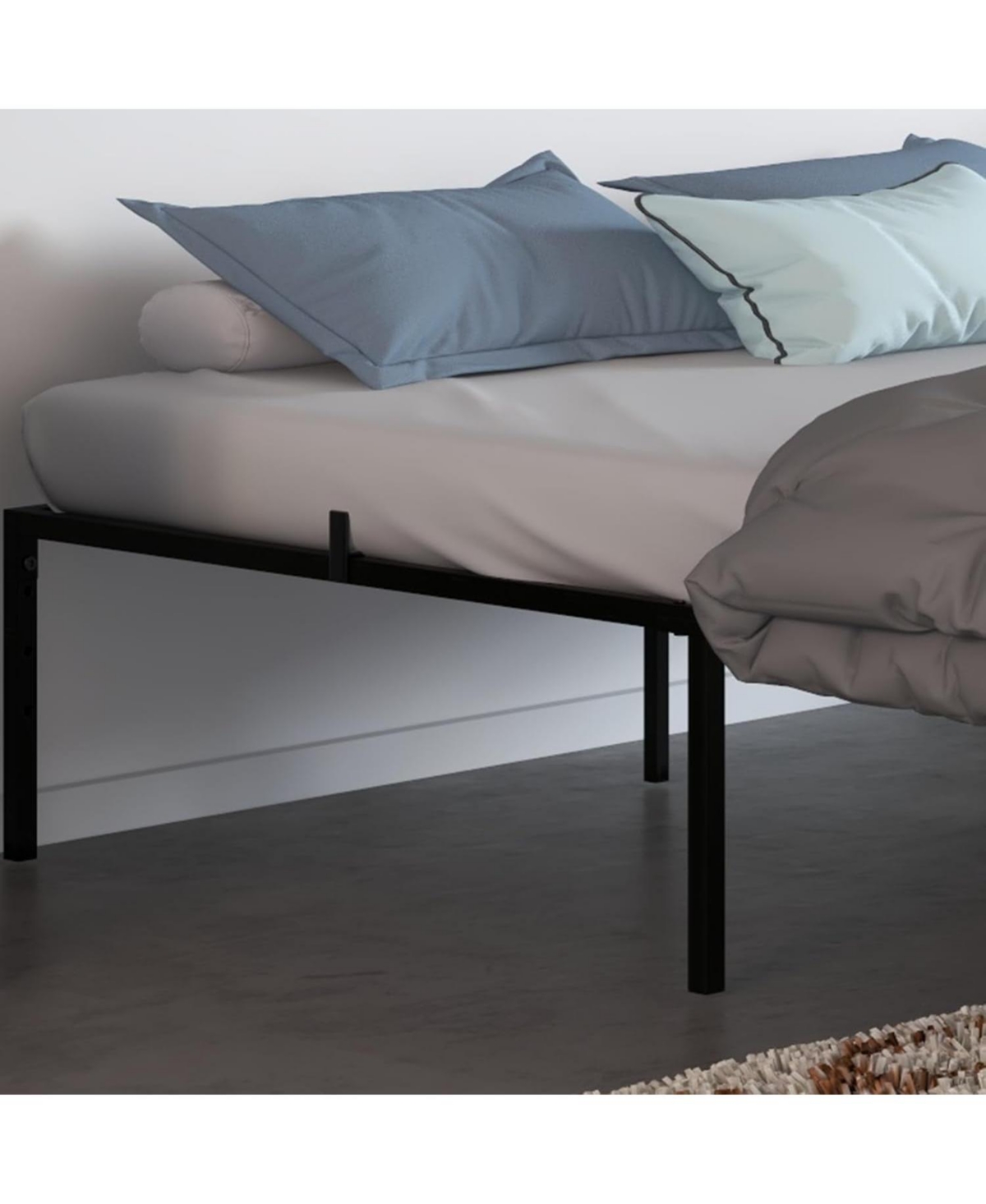 gaomon Easy Assembly 10 Inch Twin Size Metal Platform Bed Frame Noise Free Mattress Foundation Space Saving, for Living Room, Guest Room