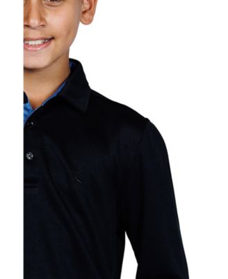 Boys Solid Modal Long Sleeve Polo Shirts