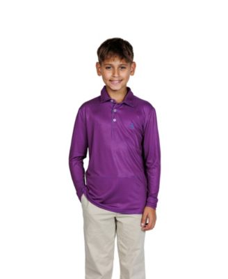 Mini Houndstooth Long Sleeve Performance Polo