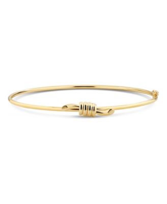 Love Knot Bangle Bracelet in 14K Gold, Fits Small to Medium Wrist, Approx. 3.1 grams.