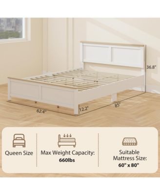 Twin Size Bed Frame with Headboard Modern Platform Bed Frame