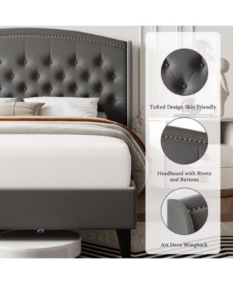 King Size Metal Bed Frame with Headboard and Footboard, Sturdy Structure and Underbed Storage