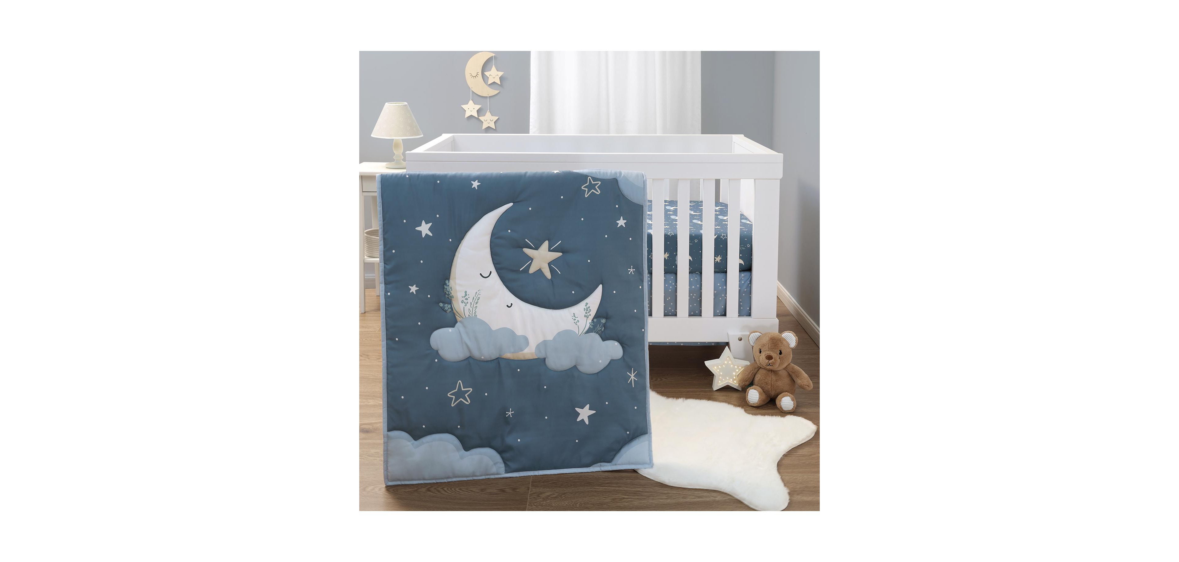 The Peanutshell Crib Bedding Set for Baby Boys and Girls, Celestial Serenity, 3 Pieces