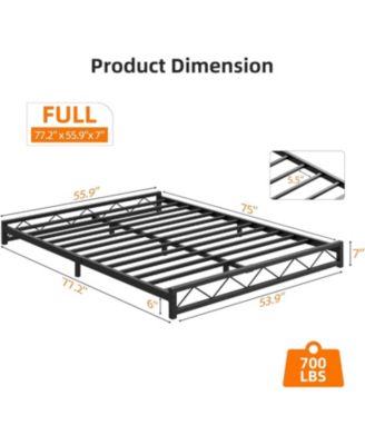 6-Inch Metal Platform Bed Frame,Steel Slat Support,Heavy Duty Noise-Free Platform,No Box Spring Required,Easy Assembly