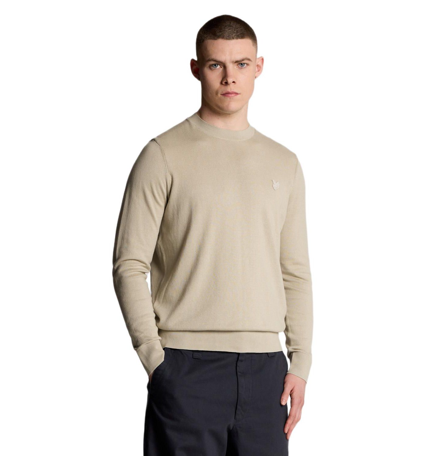 Мужской свитер Lyle & Scott Tonal Superfine Crew Neck, цвет: Серый — фото 1