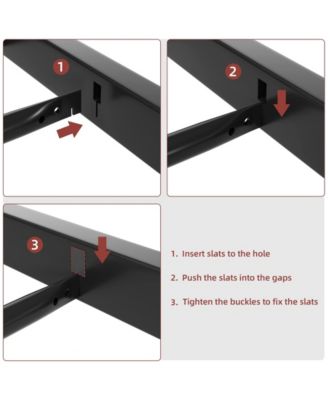 King Size Metal Bed Frame Platform with Headboard and Footboard