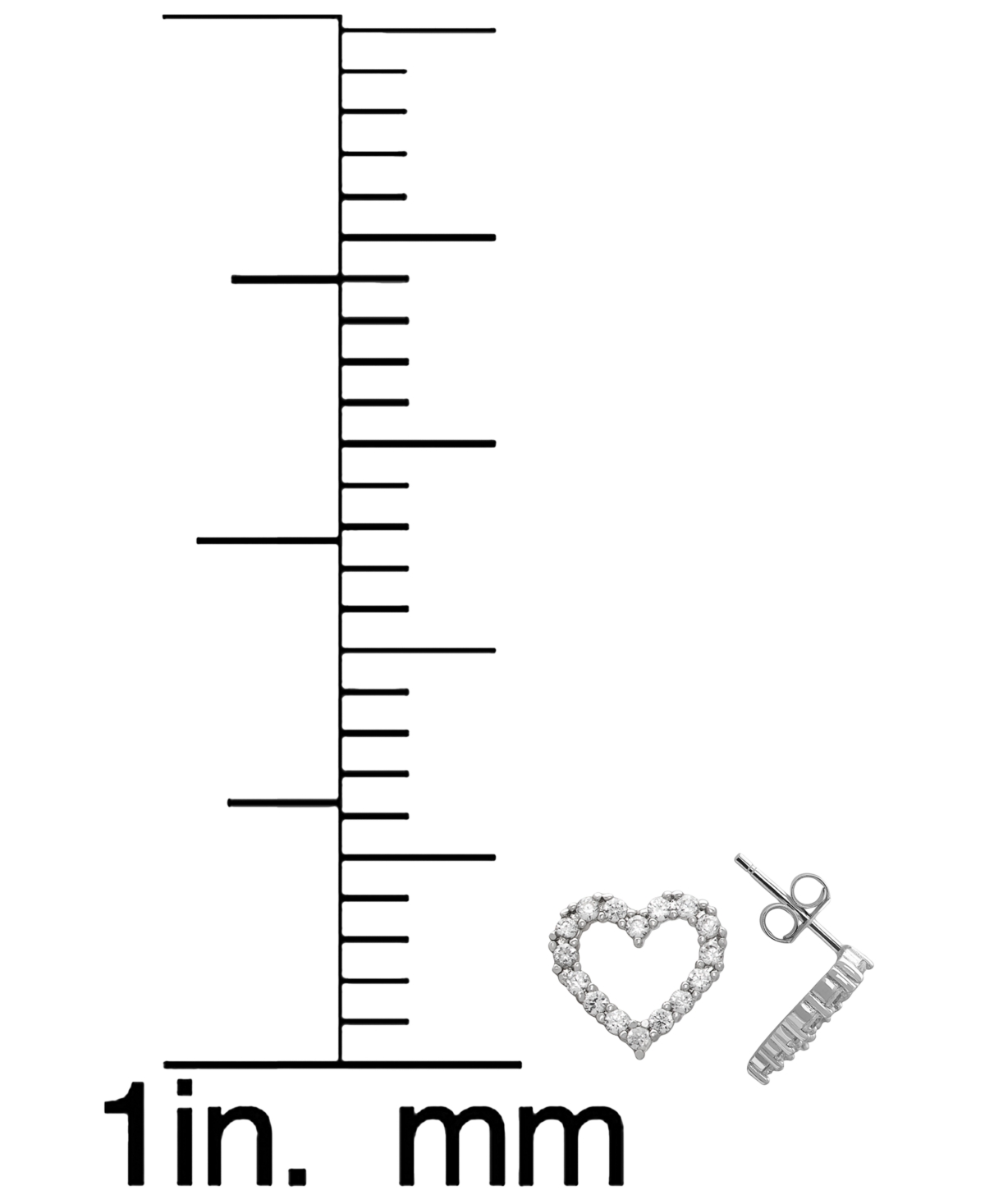 Macy's 2-Pc. Lab Grown White Sapphire (1.5 ct. t.w.) Open Heart Pendant Necklace And Earrings Set in Sterling Silver