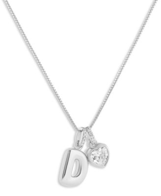 Sterling Silver Initial Charm Necklace in Holiday Ornament, Macy's Exclusive