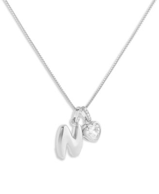 Sterling Silver Initial Charm Necklace in Holiday Ornament, Macy's Exclusive