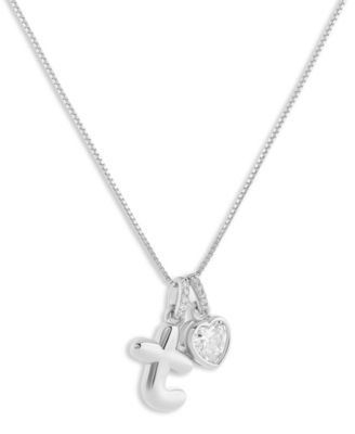 Sterling Silver Initial Charm Necklace in Holiday Ornament, Macy's Exclusive