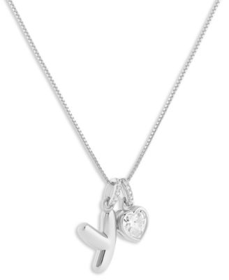 Sterling Silver Initial Charm Necklace in Holiday Ornament, Macy's Exclusive