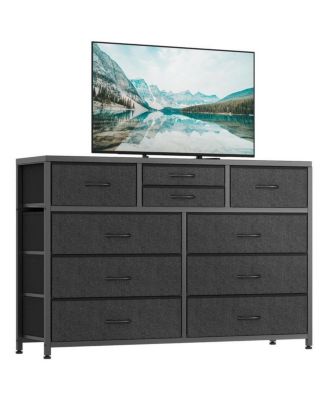 10-Drawer Modern Fabric Dresser for Bedroom, Large Storage Chest, 45" TV Stand, Living Room, Hallway Organizer